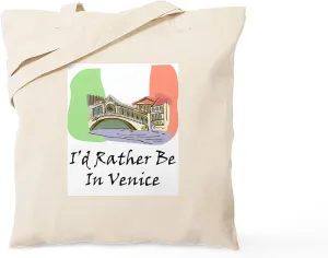 CafePress I'd Rather Be In Venice Tote Bag Reusable Natural Beige Canvas Shopping Bag