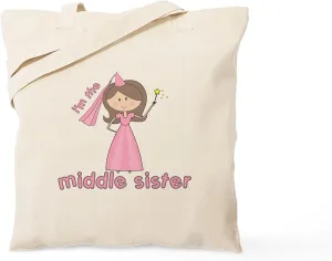 CafePress I'm The Middle Sister Tote Bag Natural Canvas Tote Bag, Reusable Shopping Bag