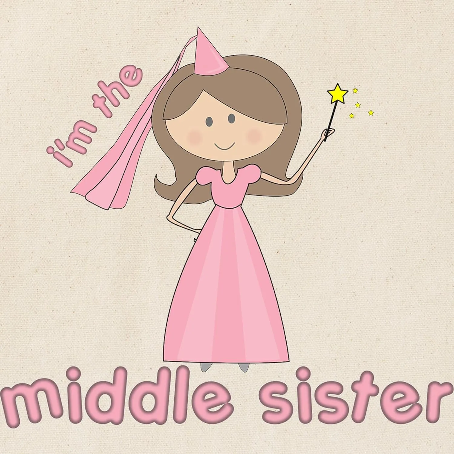 CafePress I'm The Middle Sister Tote Bag Natural Canvas Tote Bag, Reusable Shopping Bag