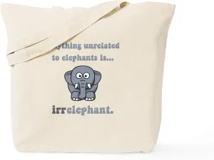 CafePress Irrelephant Tote Bag Natural Canvas Tote Bag, Reusable Shopping Bag