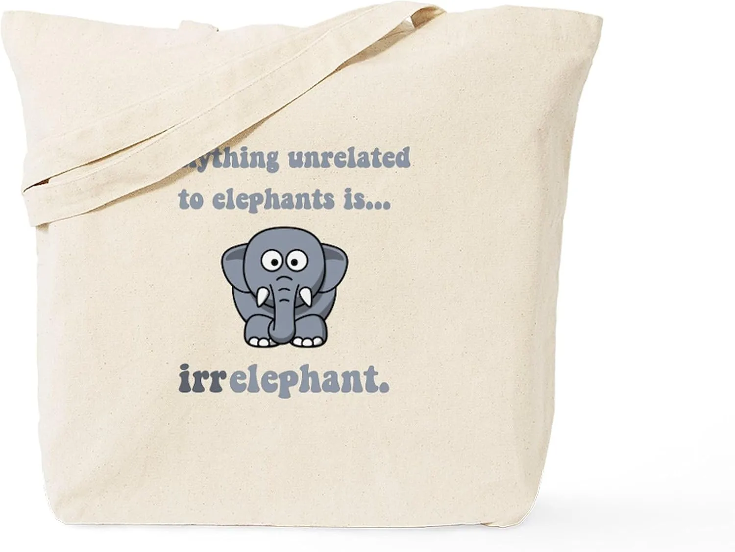 CafePress Irrelephant Tote Bag Natural Canvas Tote Bag, Reusable Shopping Bag
