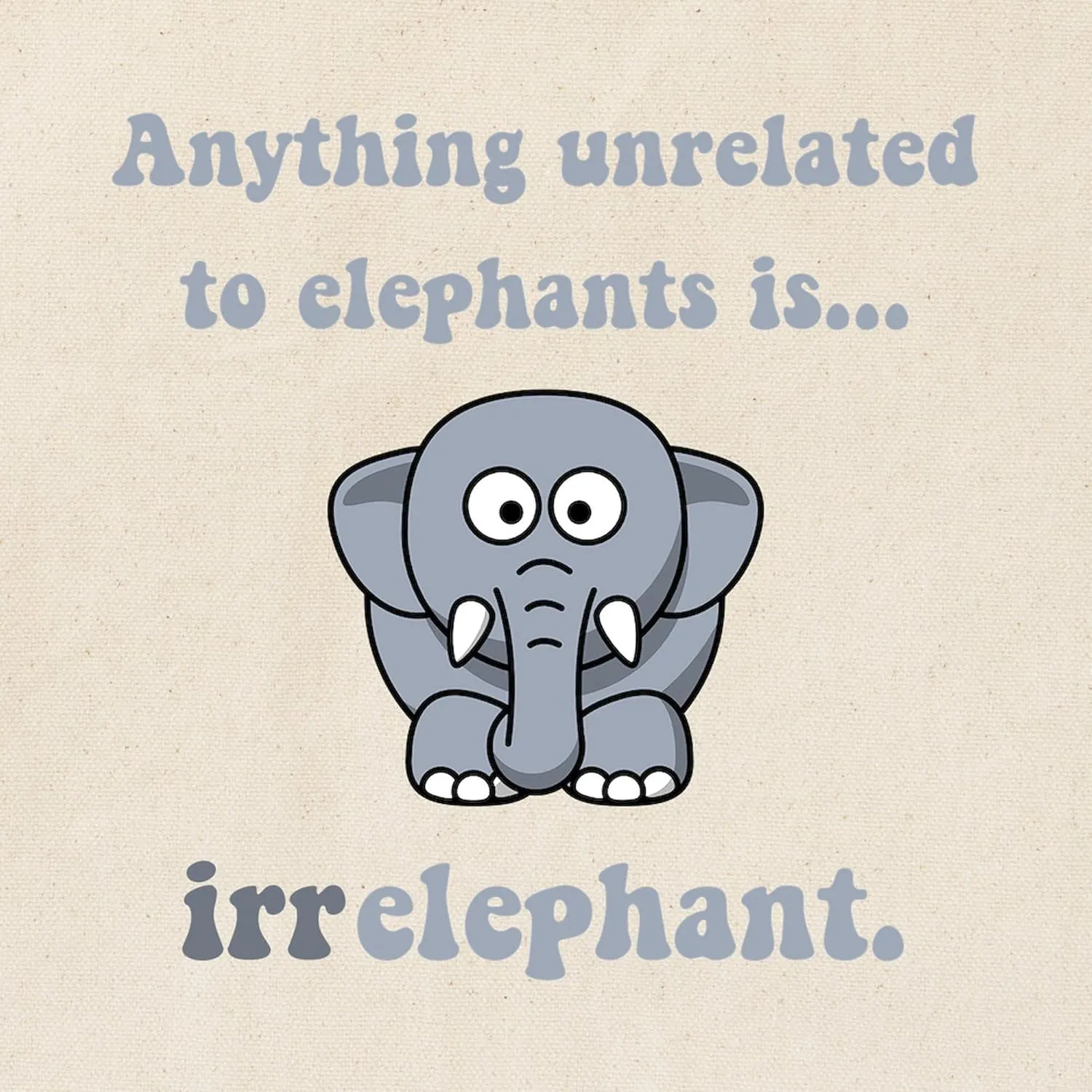 CafePress Irrelephant Tote Bag Natural Canvas Tote Bag, Reusable Shopping Bag