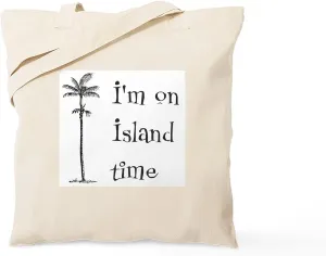 CafePress Island Time Tote Bag Natural Canvas Tote Bag, Reusable Shopping Bag