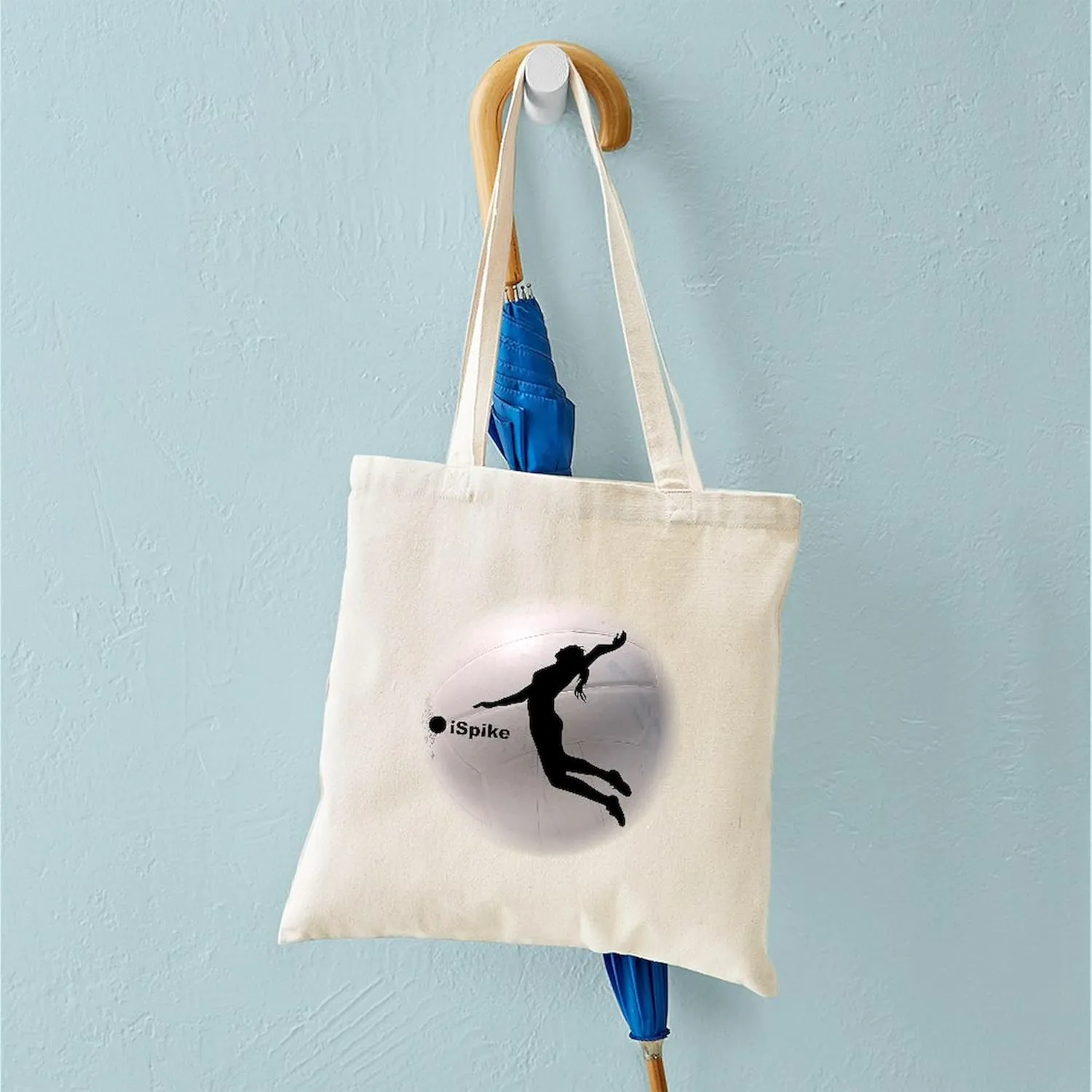 CafePress Ispike Volleyball Tote Bag Natural Canvas Tote Bag, Reusable Shopping Bag