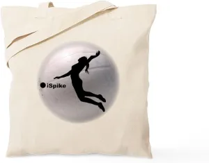 CafePress Ispike Volleyball Tote Bag Natural Canvas Tote Bag, Reusable Shopping Bag