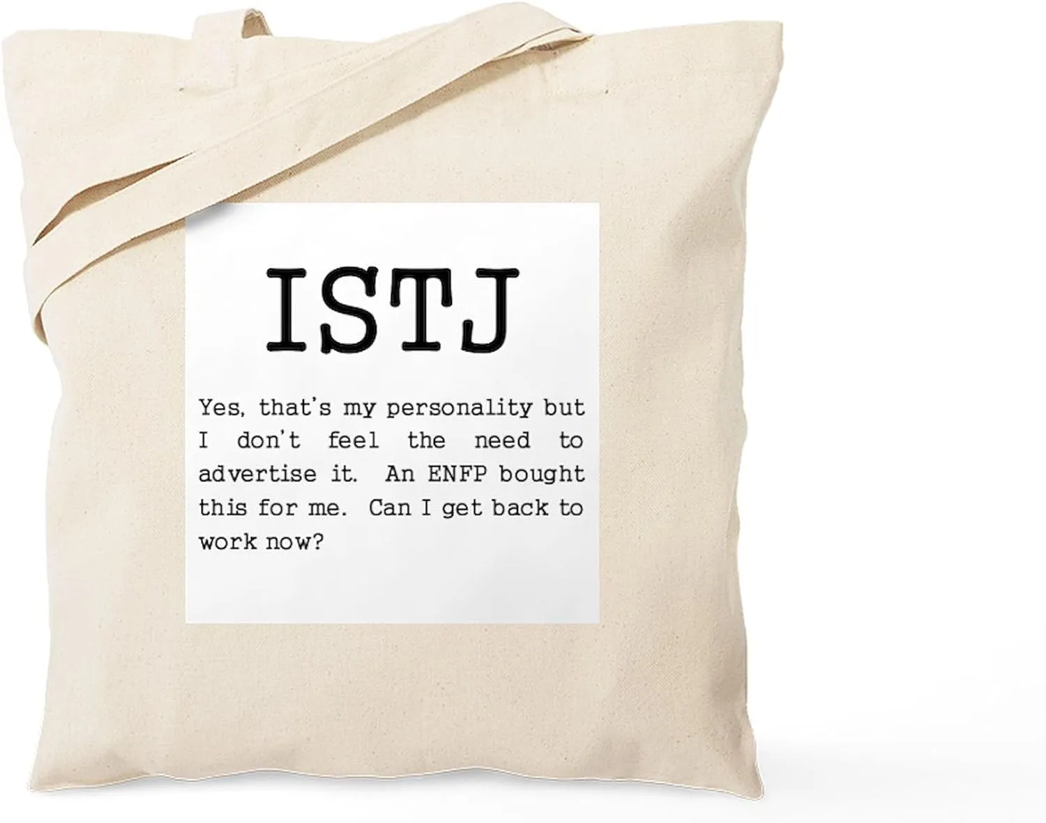 CafePress ISTJ Personality Goodies Tote Bag Natural Canvas Tote Bag, Reusable Shopping Bag