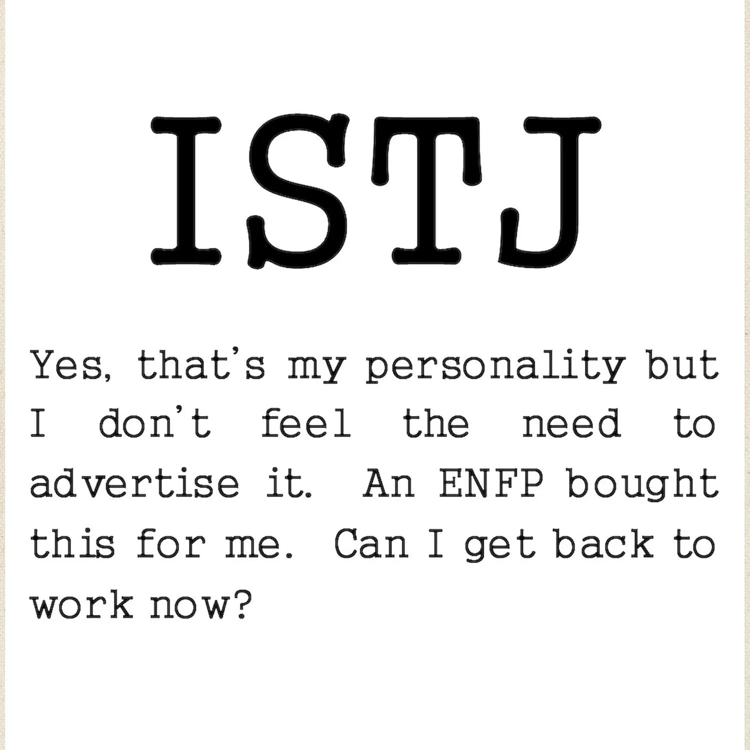 CafePress ISTJ Personality Goodies Tote Bag Natural Canvas Tote Bag, Reusable Shopping Bag