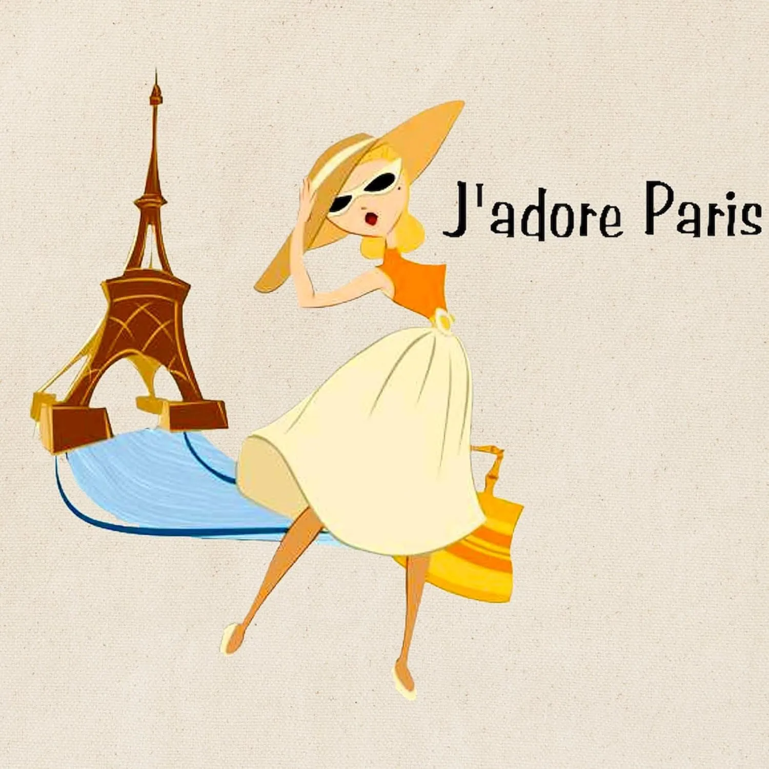 CafePress J'adore Paris Tote Bag Natural Canvas Tote Bag, Reusable Shopping Bag