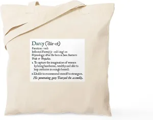 CafePress Jane Austen Darcy Elizabeth Definition Tote Bag Reusable Natural Beige Canvas Shopping Bag