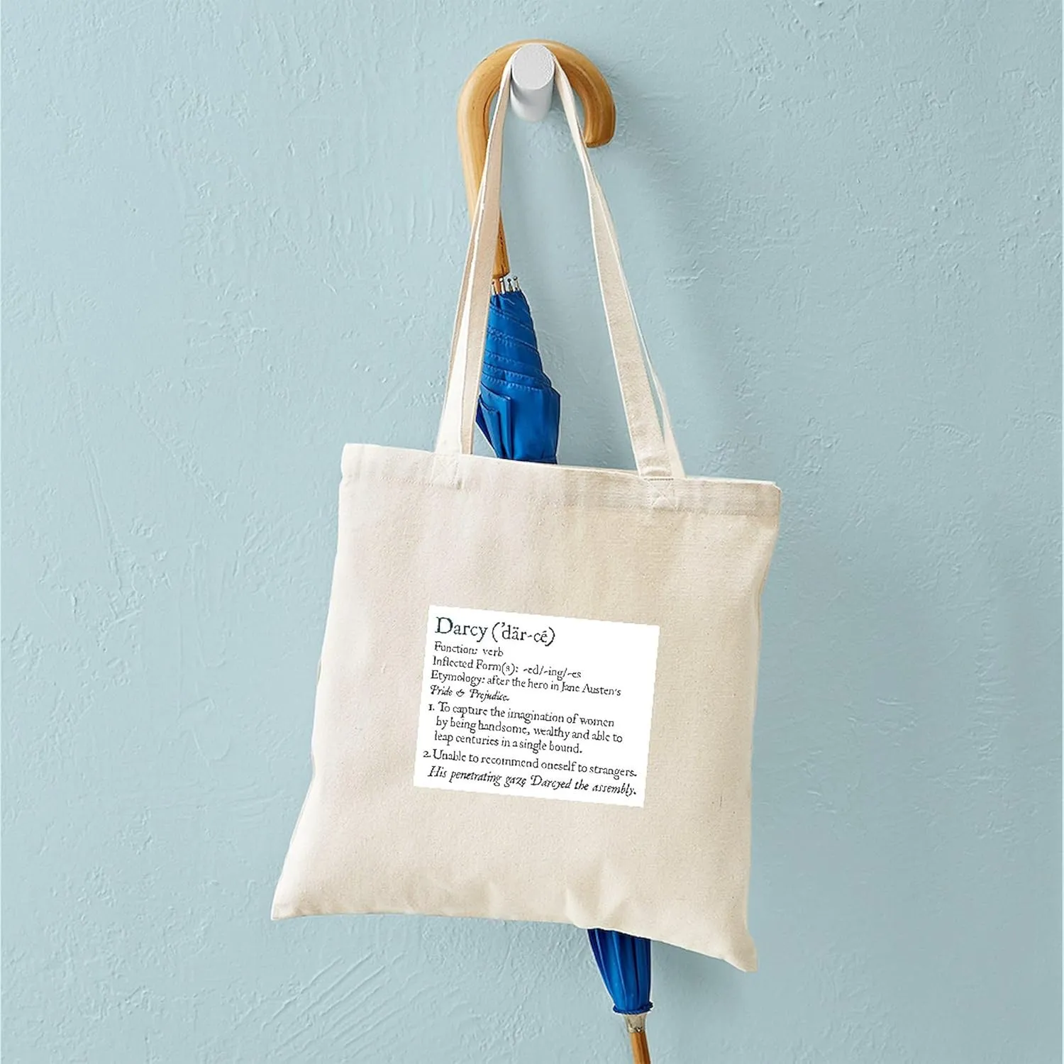 CafePress Jane Austen Darcy Elizabeth Definition Tote Bag Reusable Natural Beige Canvas Shopping Bag