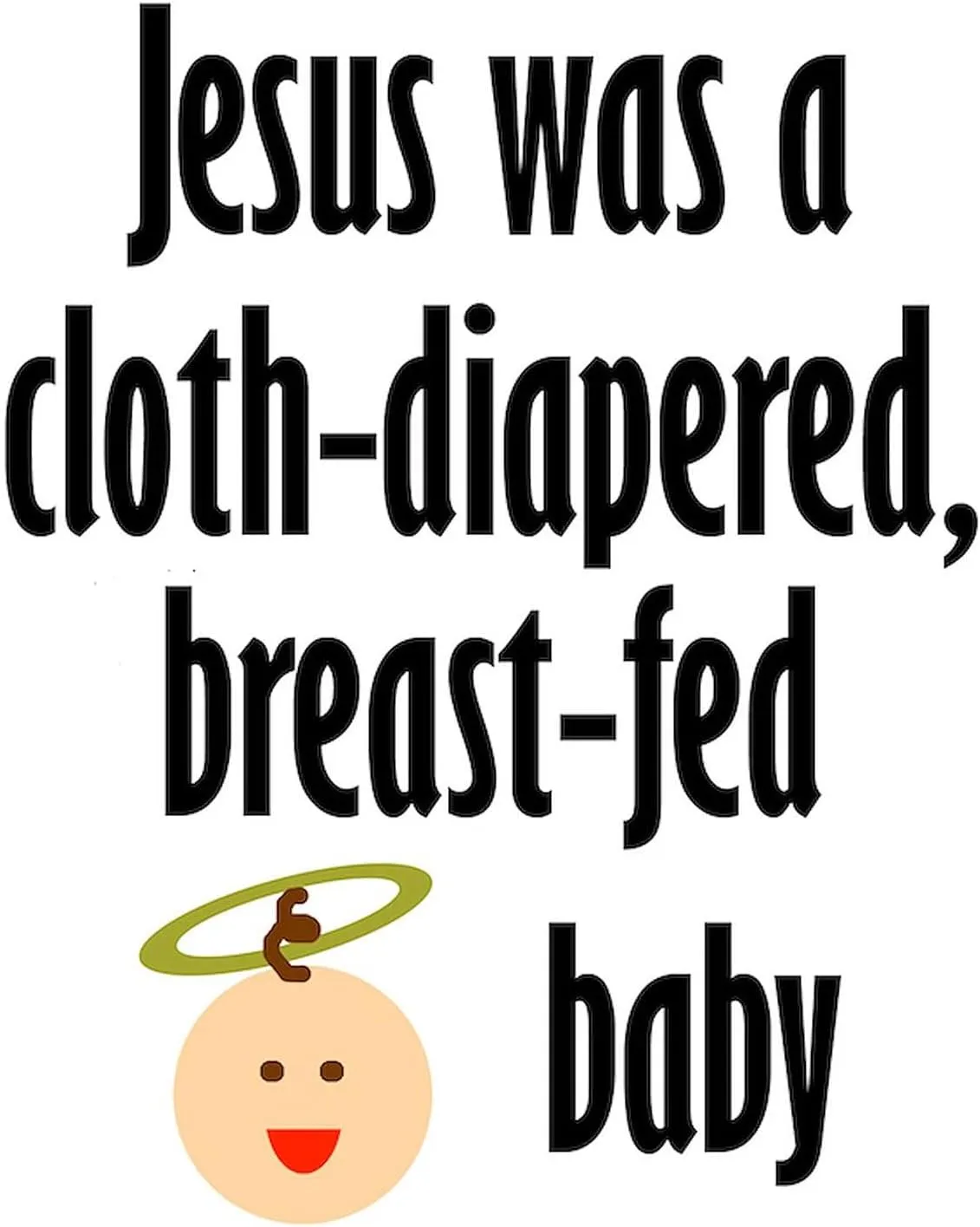 CafePress Jesus Cloth Diapered Breast Fed Tote Bag Natural Canvas Tote Bag, Reusable Shopping Bag