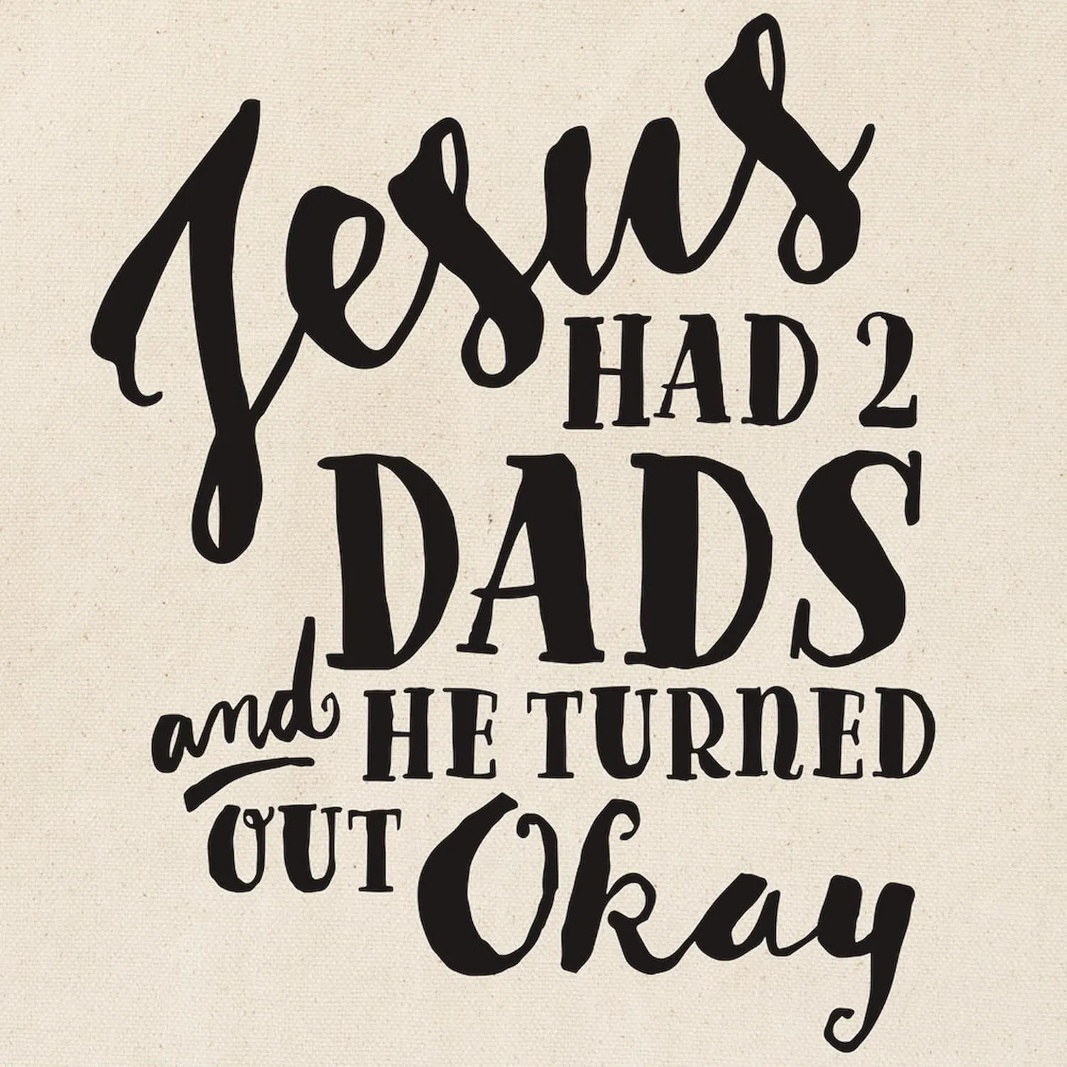 CafePress Jesus Had 2 Dads Tote Bag Natural Canvas Tote Bag, Reusable Shopping Bag