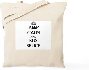 CafePress Keep Calm And TRUST Bruce Tote Bag Natural Canvas Tote Bag, Reusable Shopping Bag