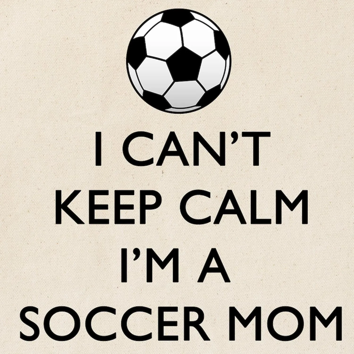 CafePress Keep Calm Soccer Mom Tote Bag Natural Canvas Tote Bag, Reusable Shopping Bag