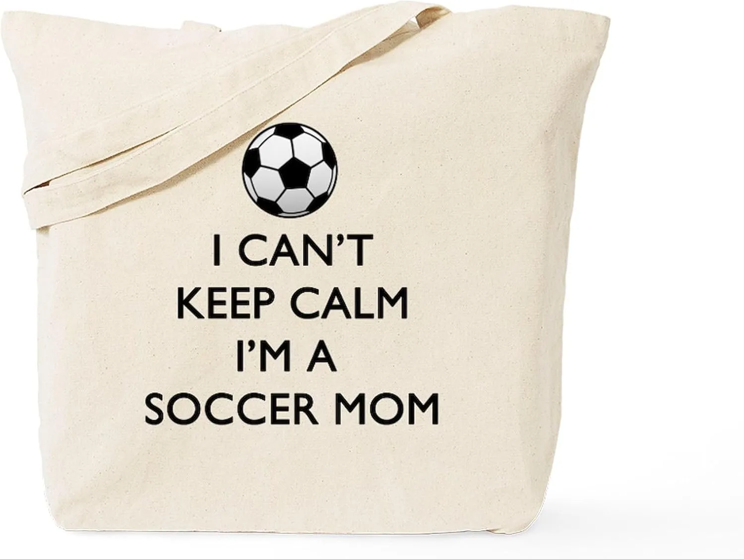 CafePress Keep Calm Soccer Mom Tote Bag Natural Canvas Tote Bag, Reusable Shopping Bag