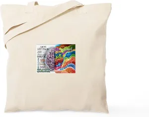 CafePress Left Brain, Right Brain Tote Bag Natural Canvas Tote Bag, Reusable Shopping Bag