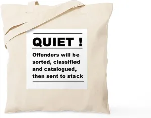 CafePress Library Fun Sign Tote Bag Natural Canvas Tote Bag, Reusable Shopping Bag