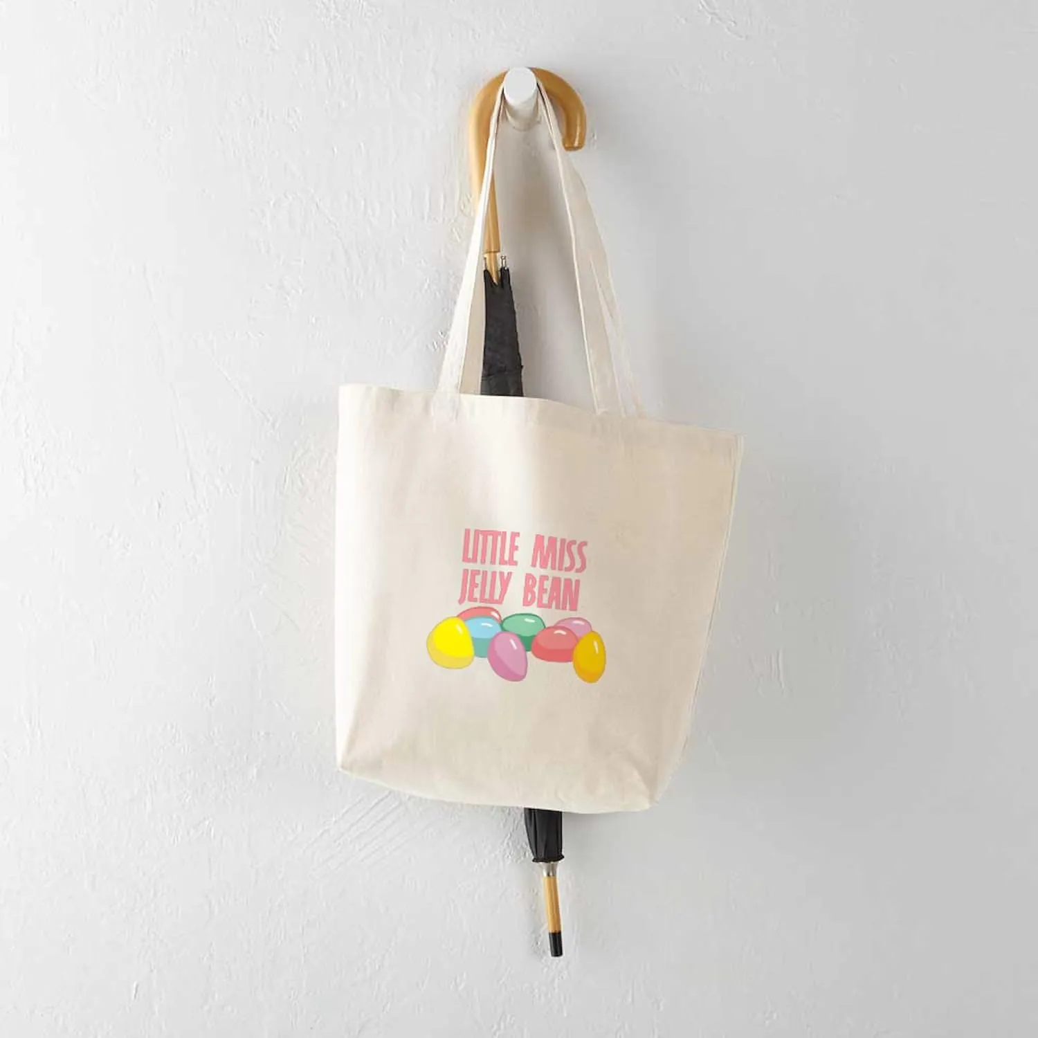 CafePress Little Miss Jelly Bean Tote Bag Natural Canvas Tote Bag, Reusable Shopping Bag
