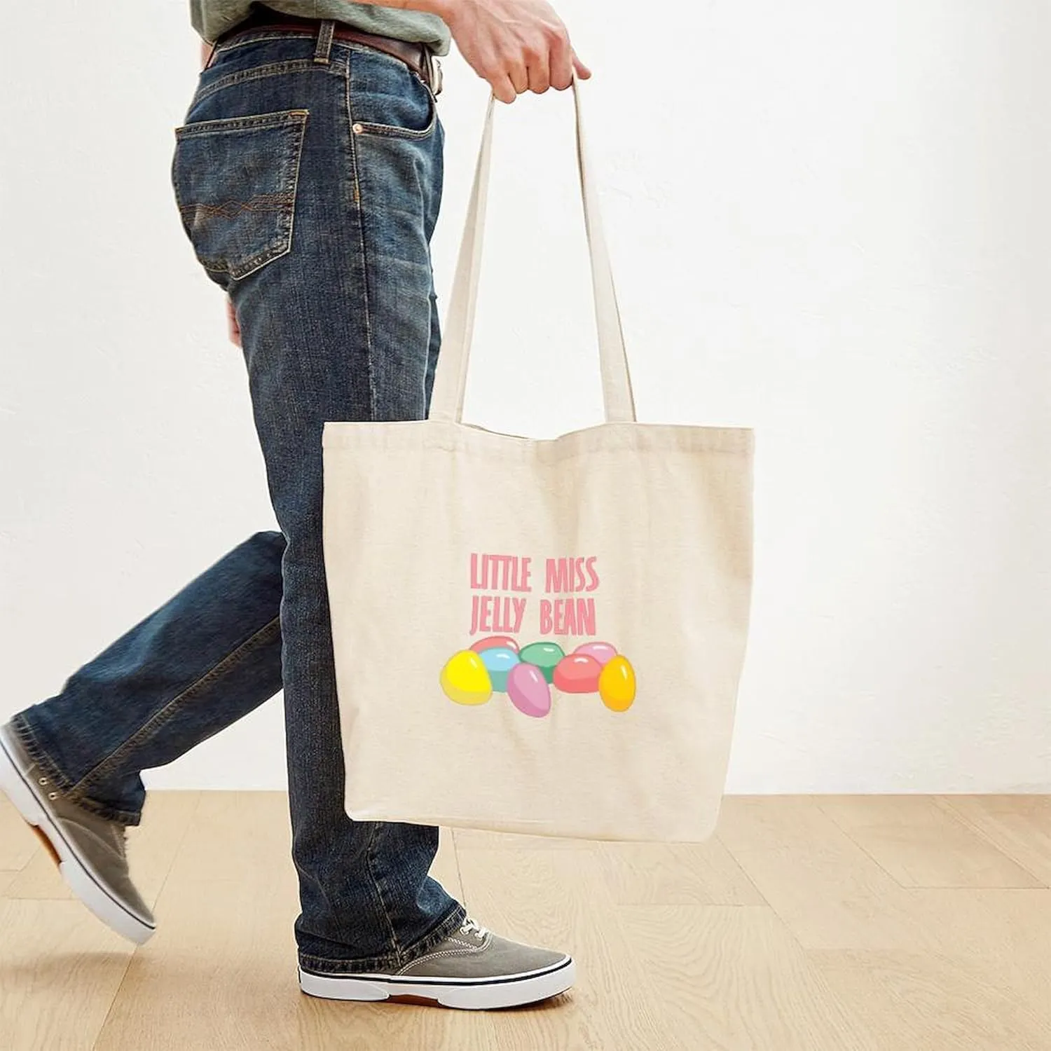 CafePress Little Miss Jelly Bean Tote Bag Natural Canvas Tote Bag, Reusable Shopping Bag