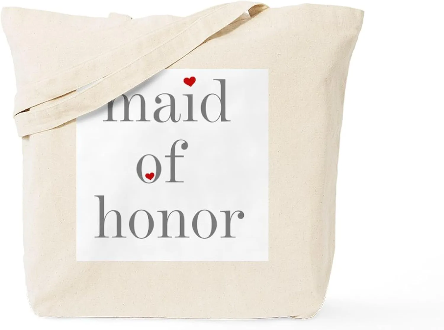 CafePress Maid Of Honor Grey Text Tote Bag Reusable Natural Beige Canvas Shopping Bag