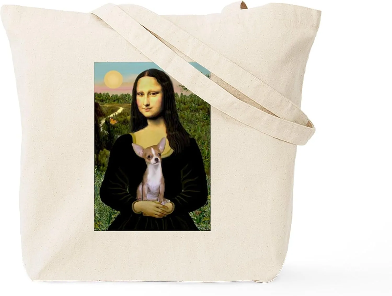 CafePress Mona's Fawn/Red Chihuahua Tote Bag Natural Canvas Tote Bag, Reusable Shopping Bag
