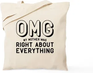CafePress Mother Was Right Tote Bag Natural Canvas Tote Bag, Reusable Shopping Bag
