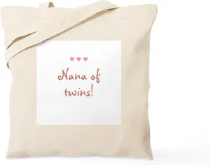 CafePress Nana Of Twins Tote Bag Reusable Natural Beige Canvas Shopping Bag