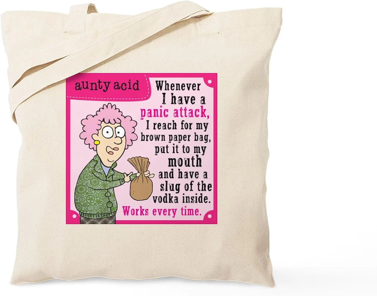 CafePress Panic Attack Tote Bag Natural Canvas Tote Bag, Reusable Shopping Bag