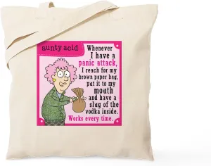 CafePress Panic Attack Tote Bag Natural Canvas Tote Bag, Reusable Shopping Bag