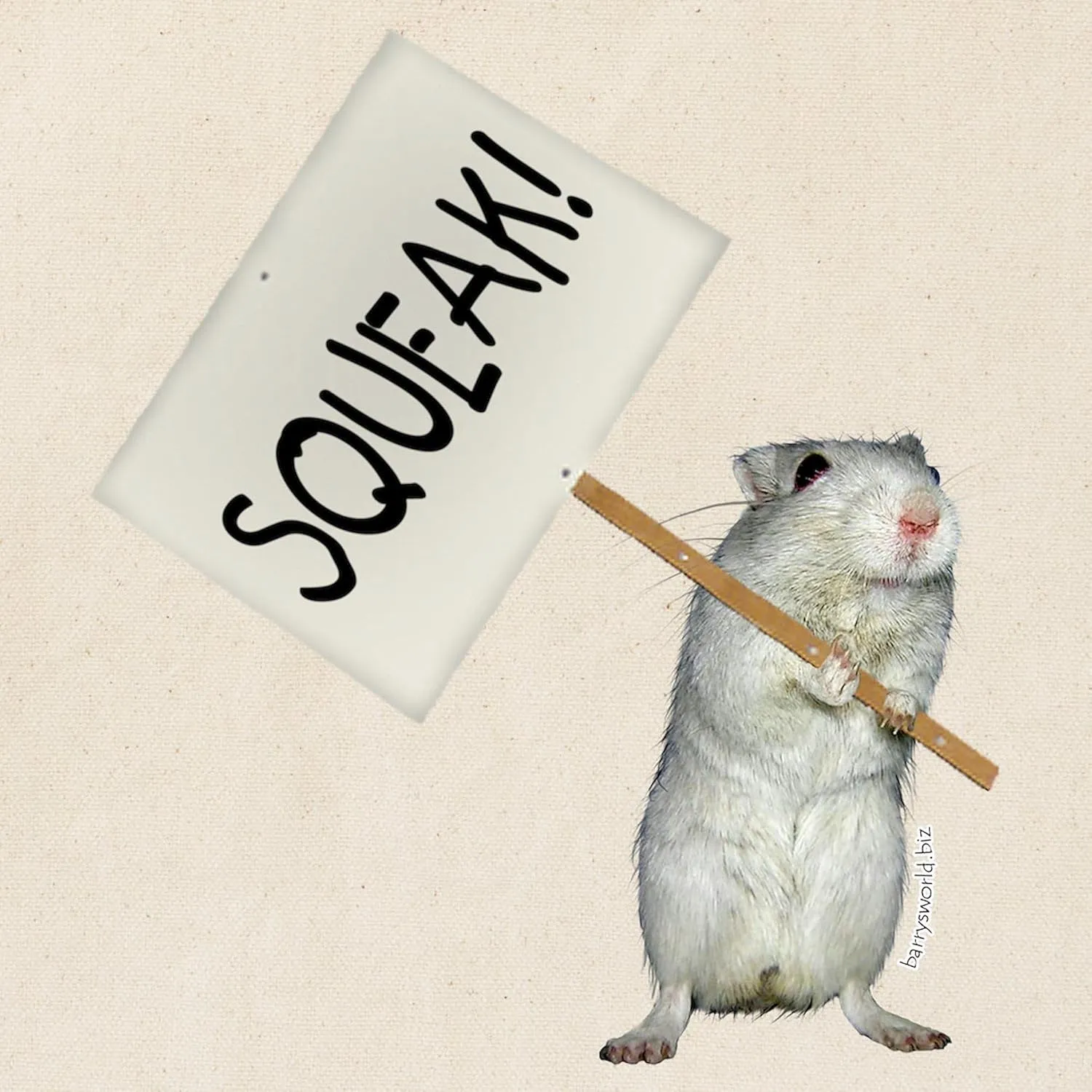 CafePress Protesting Gerbil Tote Bag Reusable Natural Beige Canvas Shopping Bag