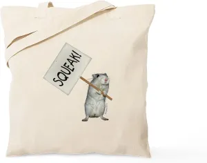 CafePress Protesting Gerbil Tote Bag Reusable Natural Beige Canvas Shopping Bag