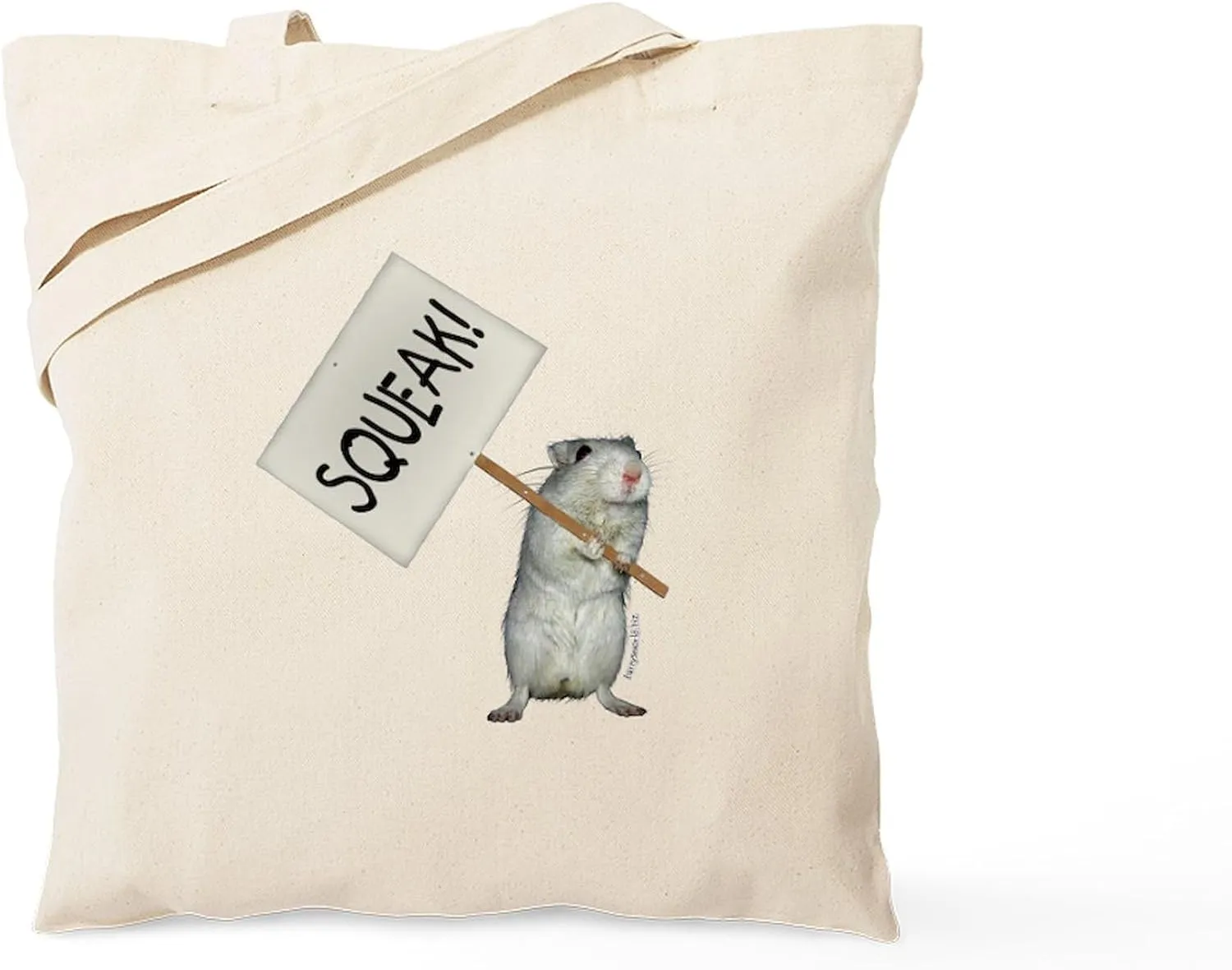 CafePress Protesting Gerbil Tote Bag Reusable Natural Beige Canvas Shopping Bag