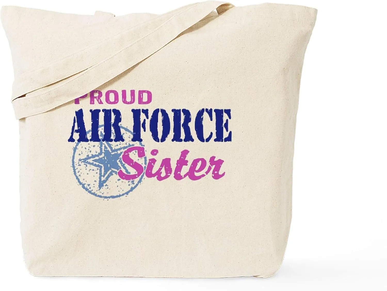 CafePress Proud Air Force Sister Tote Bag Natural Canvas Tote Bag, Reusable Shopping Bag