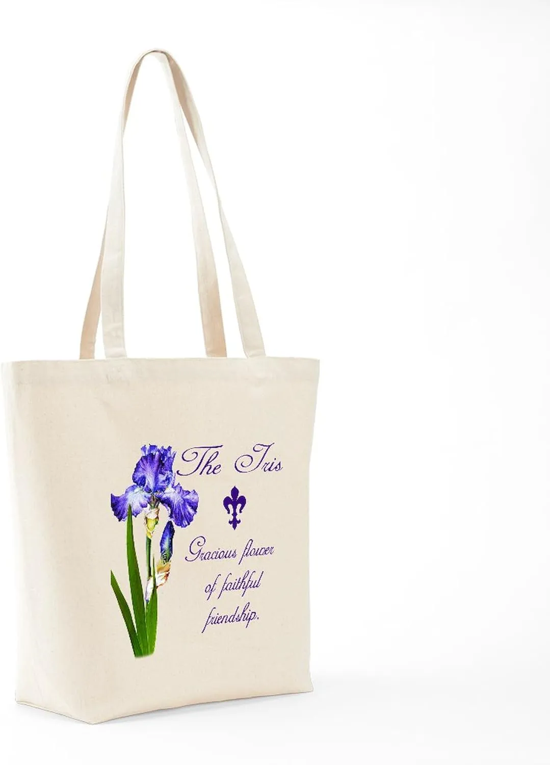 CafePress Purple Iris Tote Bag Reusable Natural Beige Canvas Shopping Bag