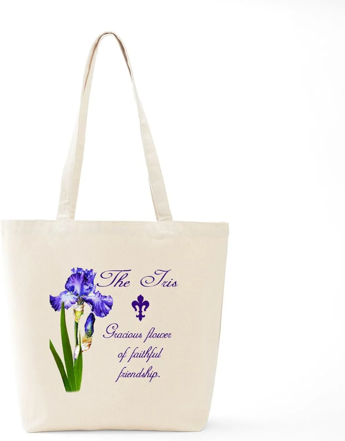 CafePress Purple Iris Tote Bag Reusable Natural Beige Canvas Shopping Bag