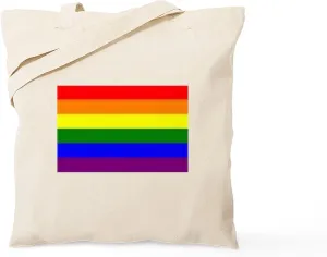 CafePress Rainbow Flag Tote Bag Natural Canvas Tote Bag, Reusable Shopping Bag