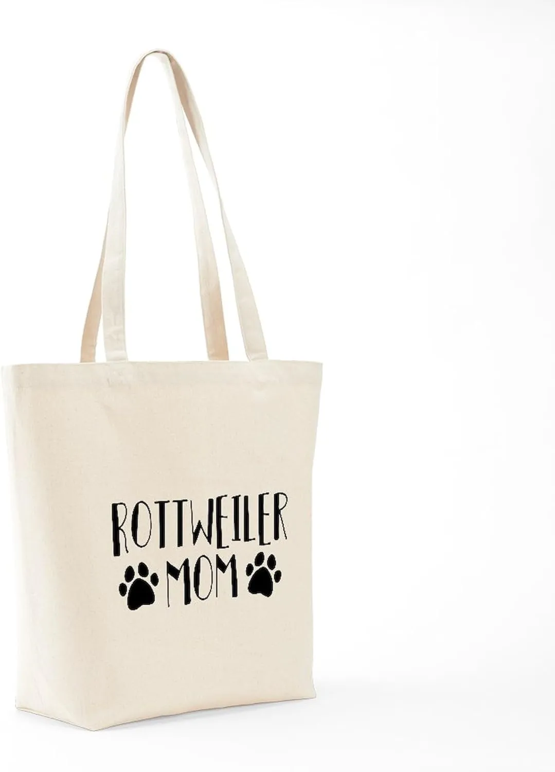 CafePress Rottweiler Mom Tote Bag Reusable Natural Beige Canvas Shopping Bag