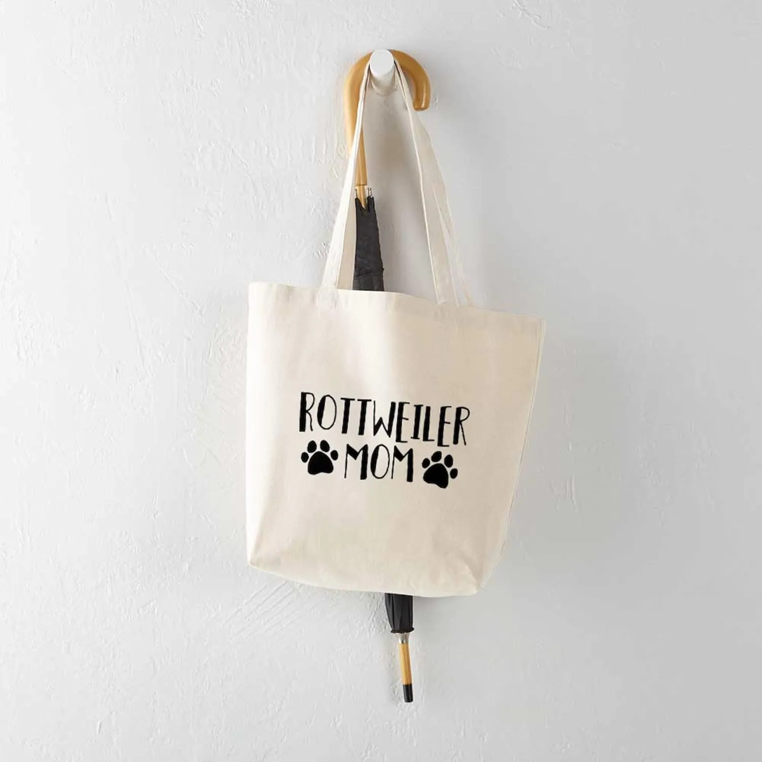 CafePress Rottweiler Mom Tote Bag Reusable Natural Beige Canvas Shopping Bag