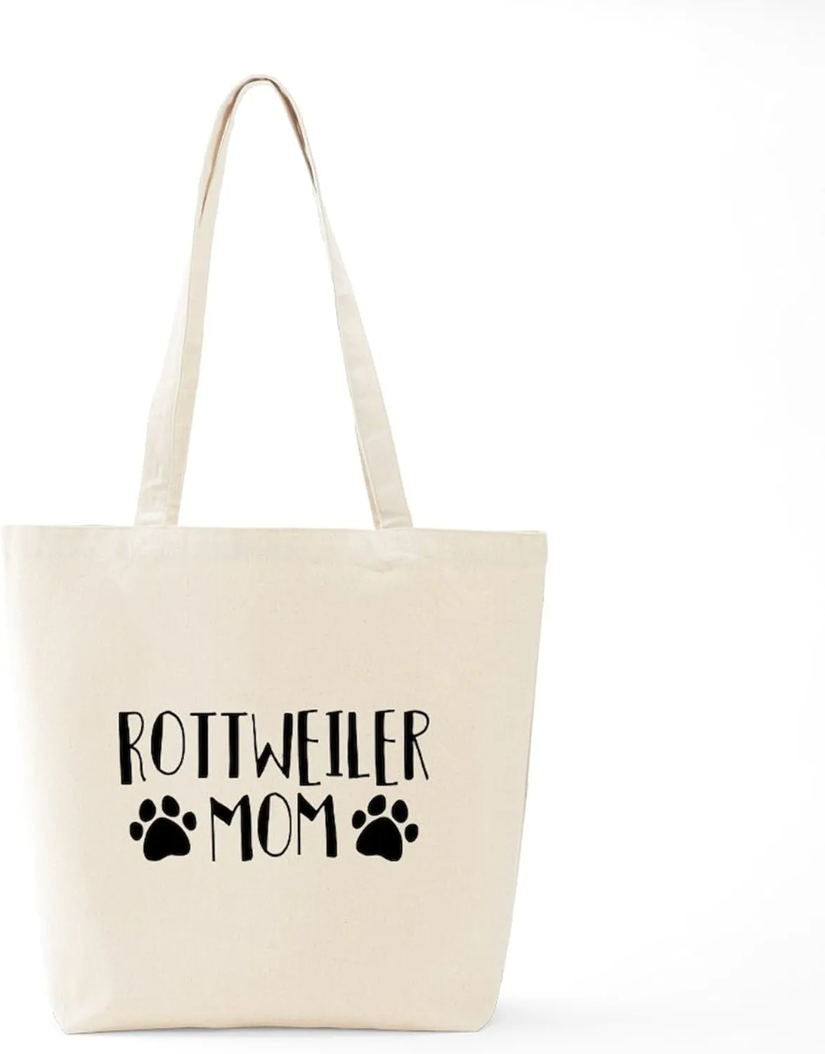 CafePress Rottweiler Mom Tote Bag Reusable Natural Beige Canvas Shopping Bag