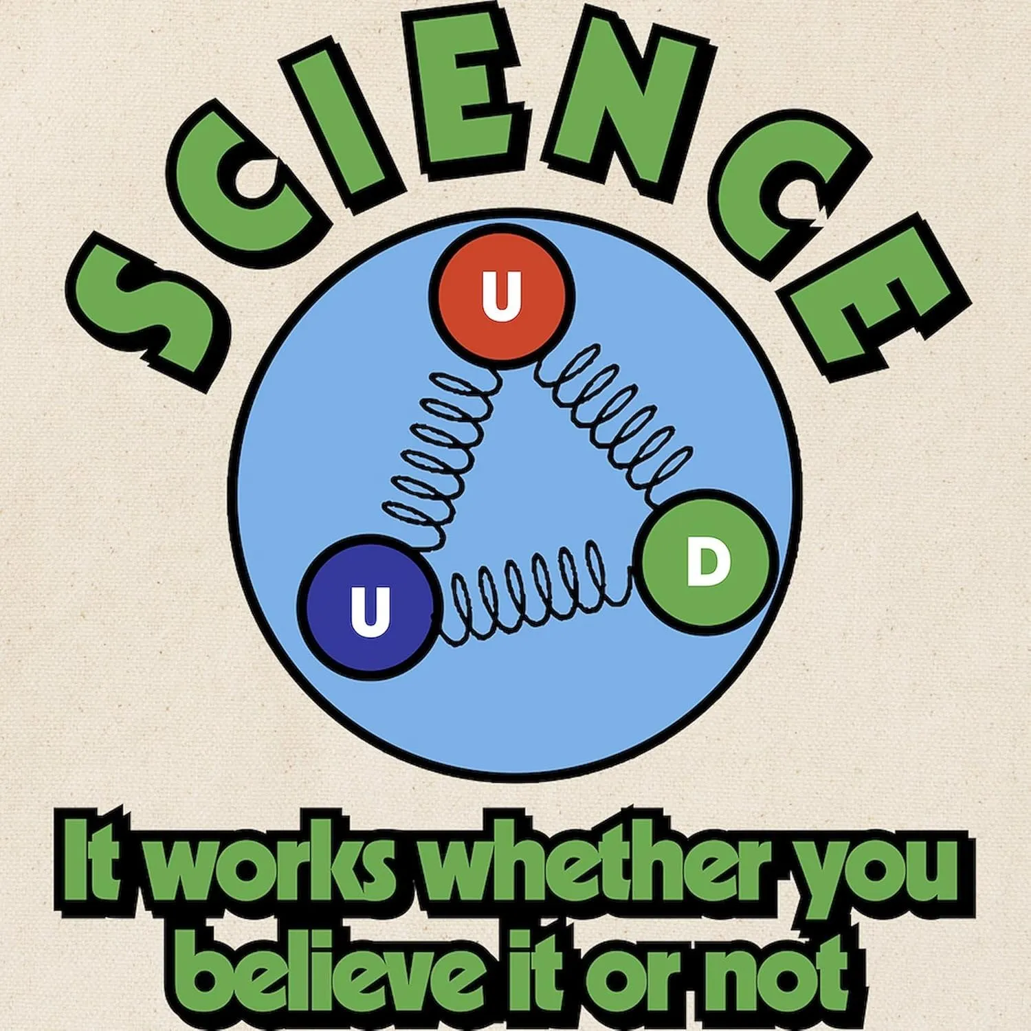 CafePress Science It Works Whether You Believe It O Tote Bag Natural Canvas Tote Bag, Reusable Shopping Bag