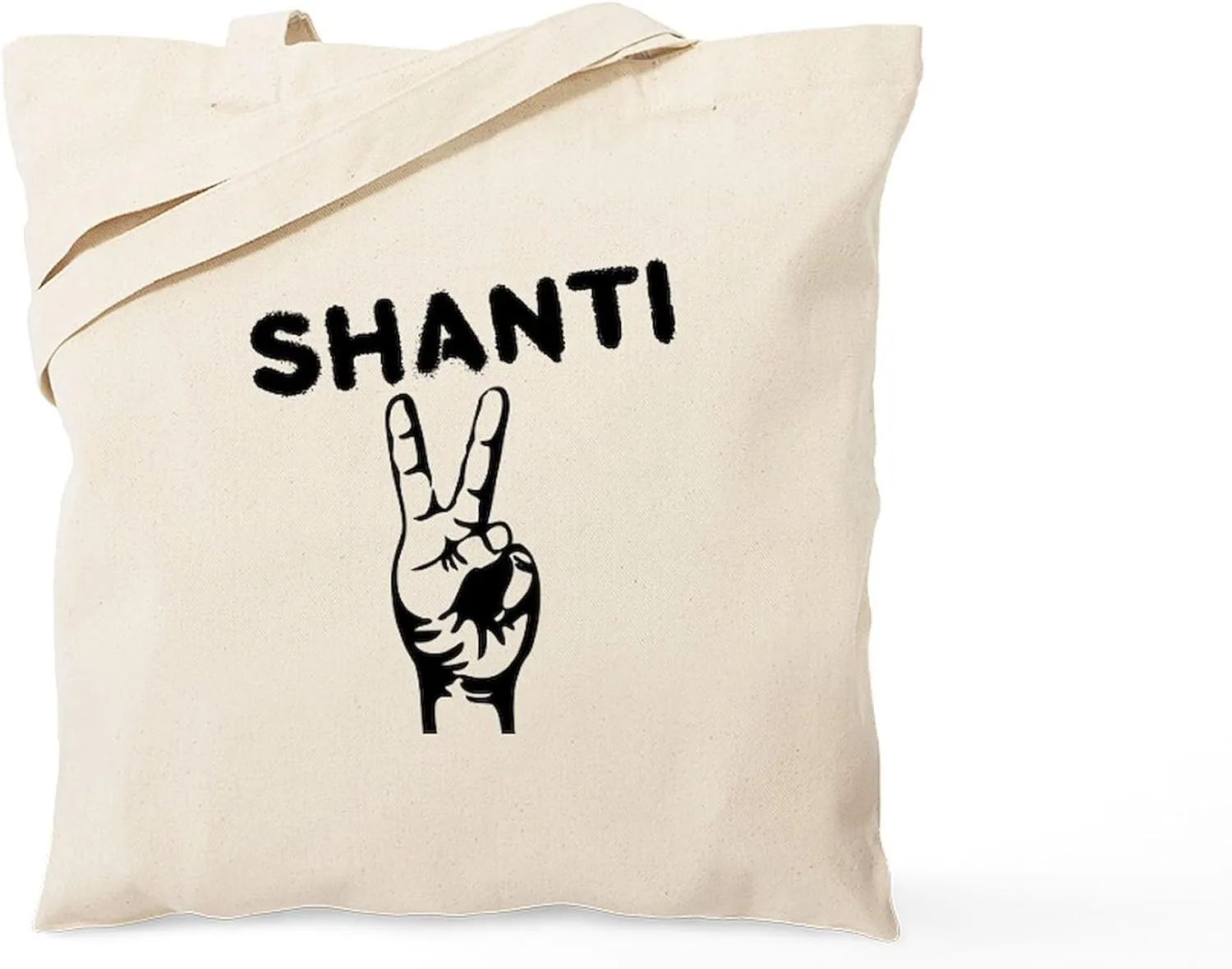 CafePress Shanti Tote Bag Natural Canvas Tote Bag, Reusable Shopping Bag