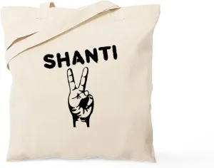 CafePress Shanti Tote Bag Natural Canvas Tote Bag, Reusable Shopping Bag