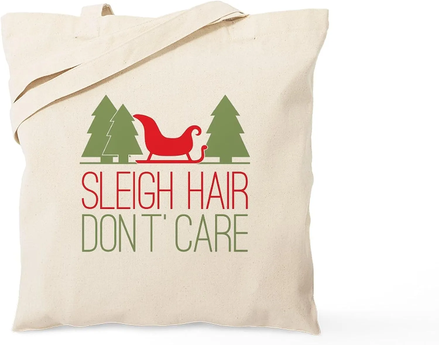CafePress Sleigh Hair, Don't Care Tote Bag Natural Canvas Tote Bag, Reusable Shopping Bag