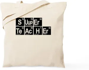 CafePress Super Chem Teacher Tote Bag Natural Canvas Tote Bag, Reusable Shopping Bag