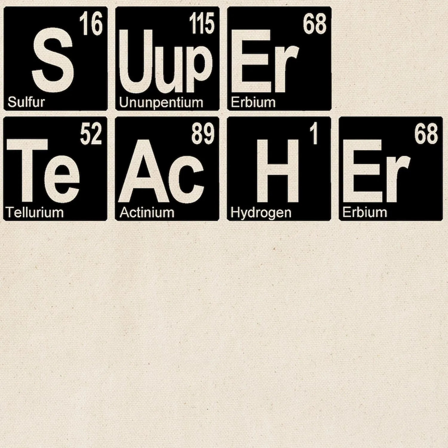 CafePress Super Chem Teacher Tote Bag Natural Canvas Tote Bag, Reusable Shopping Bag