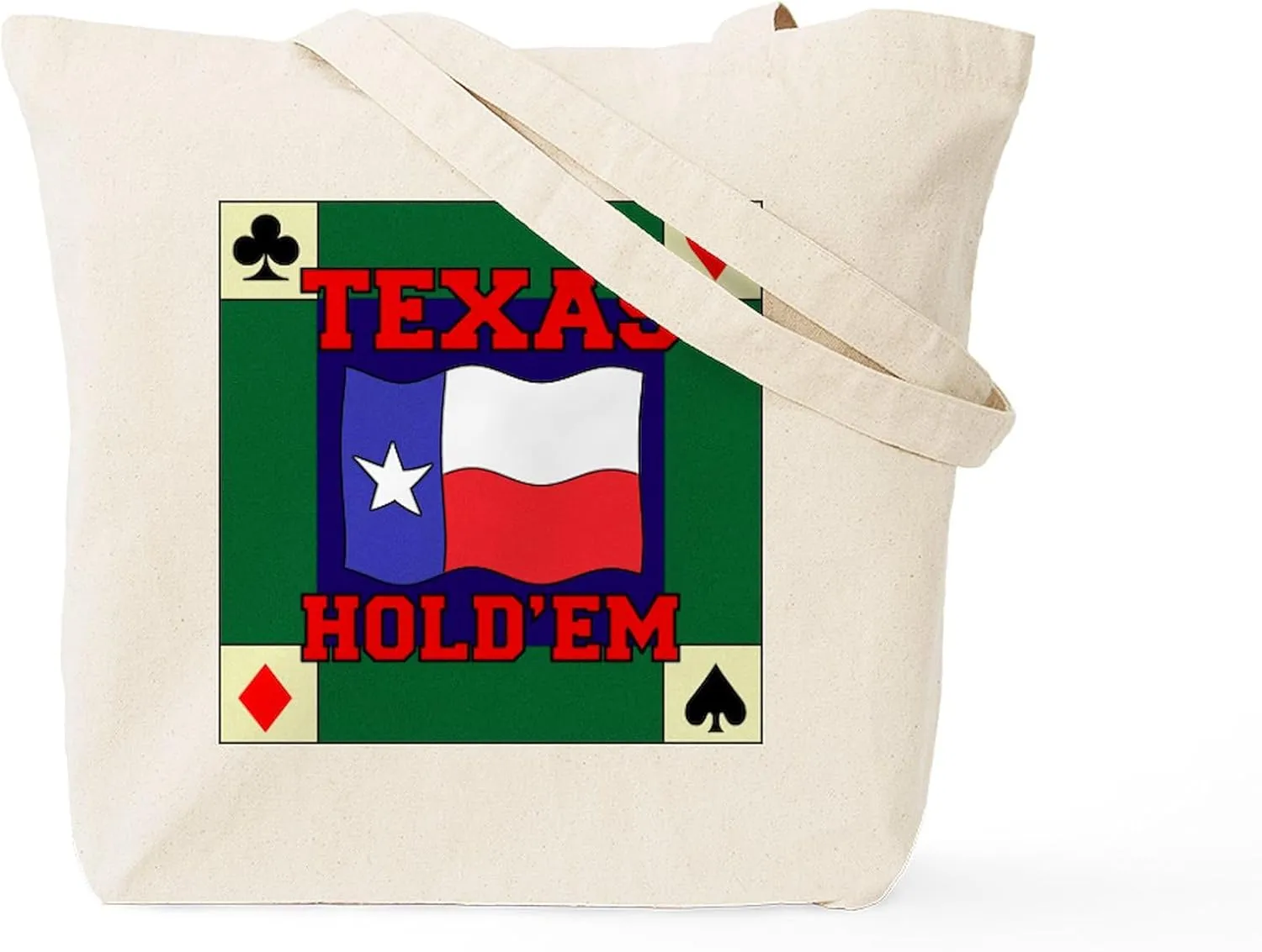 CafePress Texas Holdem Tote Bag Natural Canvas Tote Bag, Reusable Shopping Bag