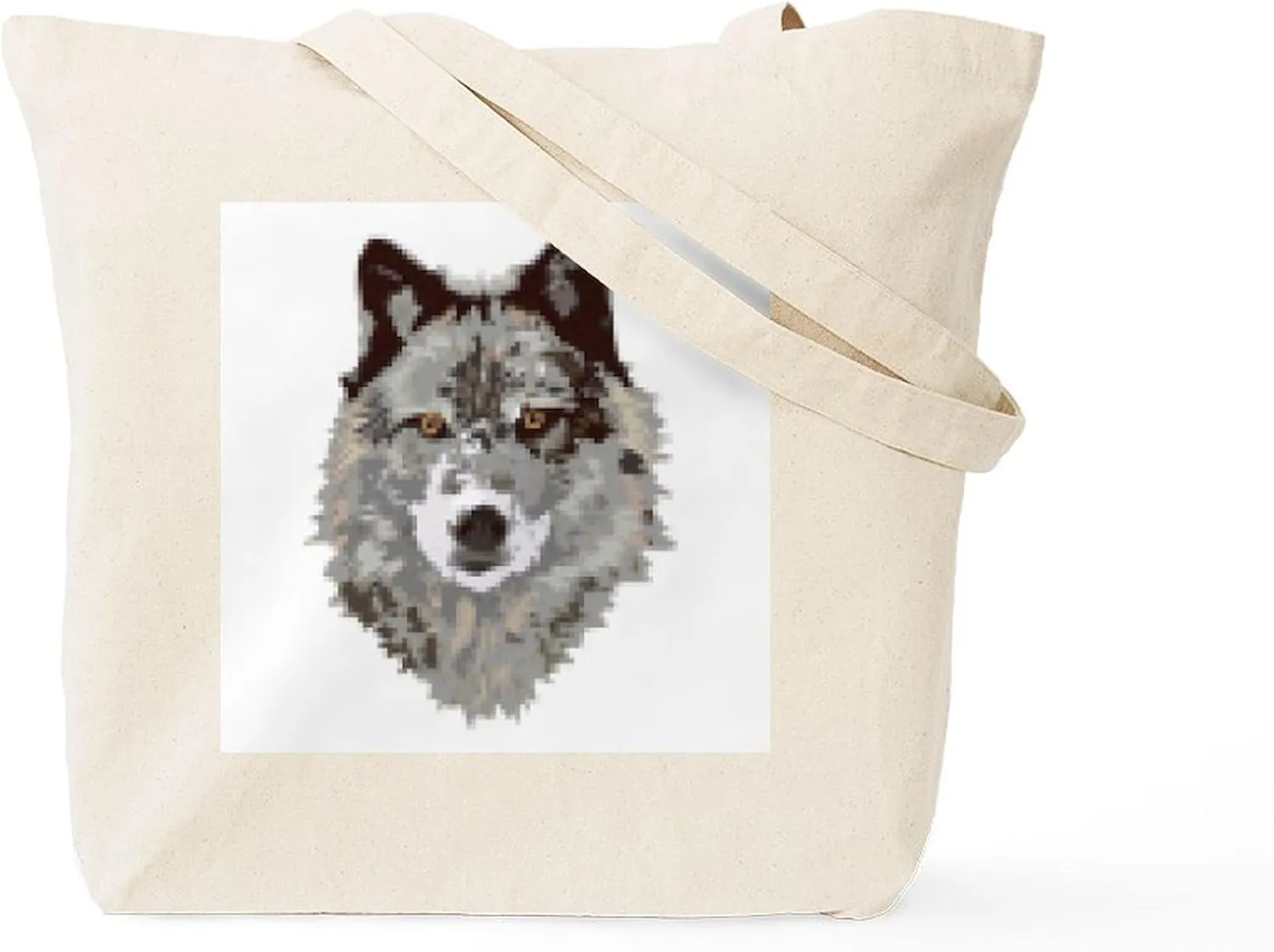 CafePress WOLF Tote Bag Reusable Natural Beige Canvas Shopping Bag