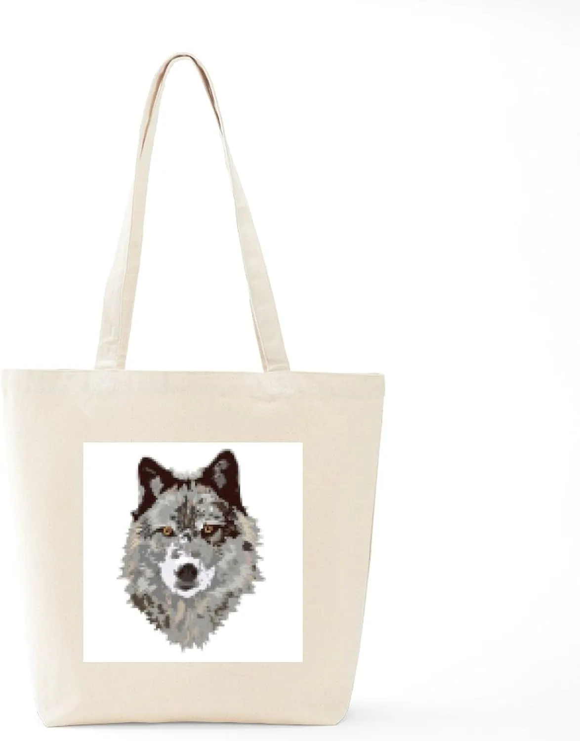 CafePress WOLF Tote Bag Reusable Natural Beige Canvas Shopping Bag