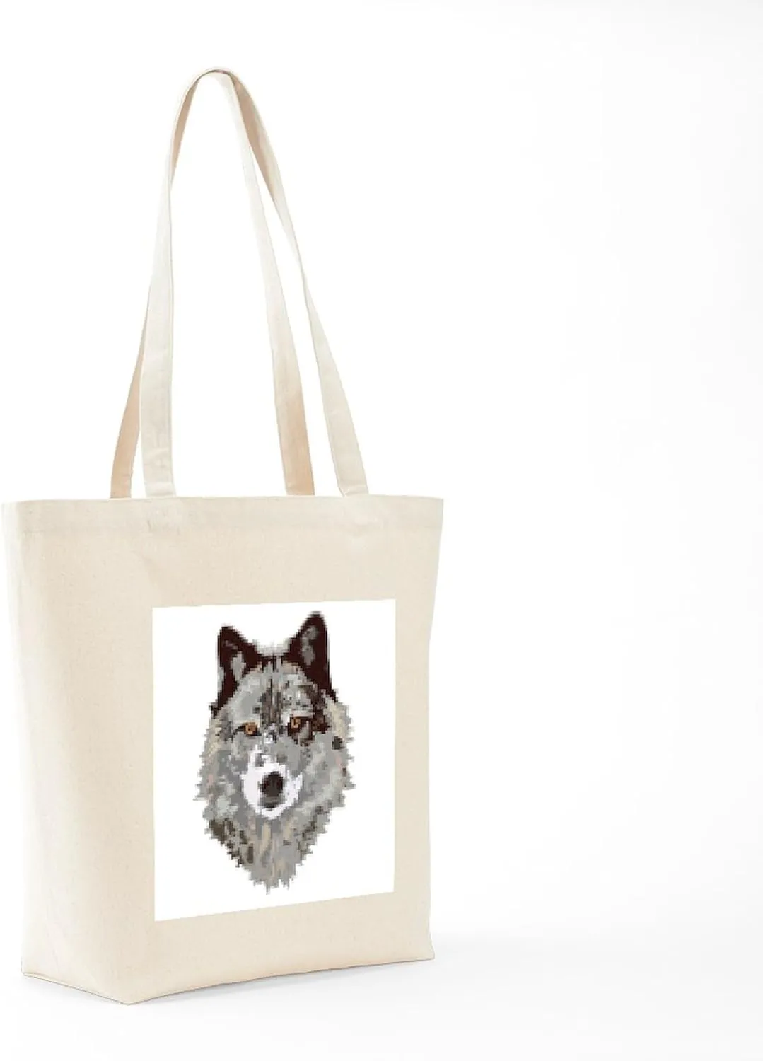 CafePress WOLF Tote Bag Reusable Natural Beige Canvas Shopping Bag