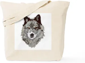 CafePress WOLF Tote Bag Reusable Natural Beige Canvas Shopping Bag